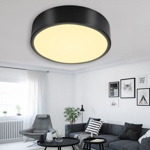 Moderne runde LED-loftslampe lavet af akryl til stuen KLB