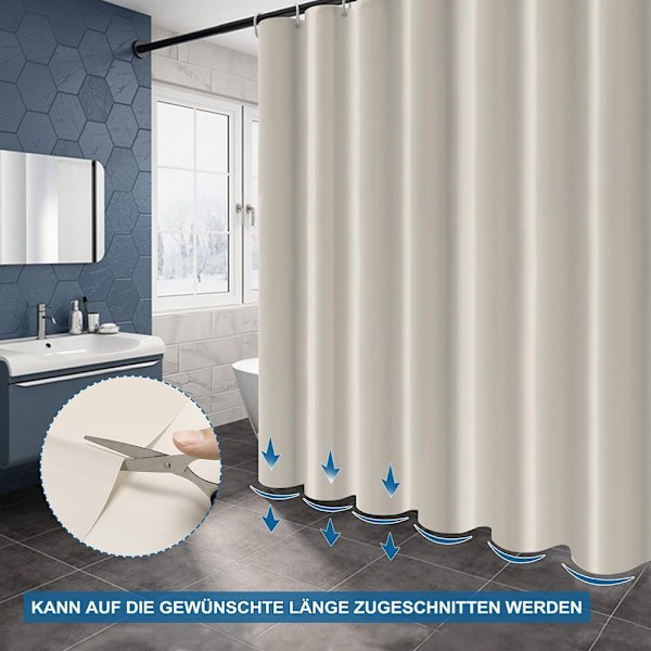 Duschdraperi Beige Mögelresistent Antibakteriell Badgardiner