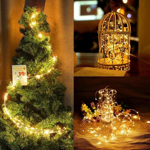 100 LED 32.8ft Fairy Copper String Lights USB Powered