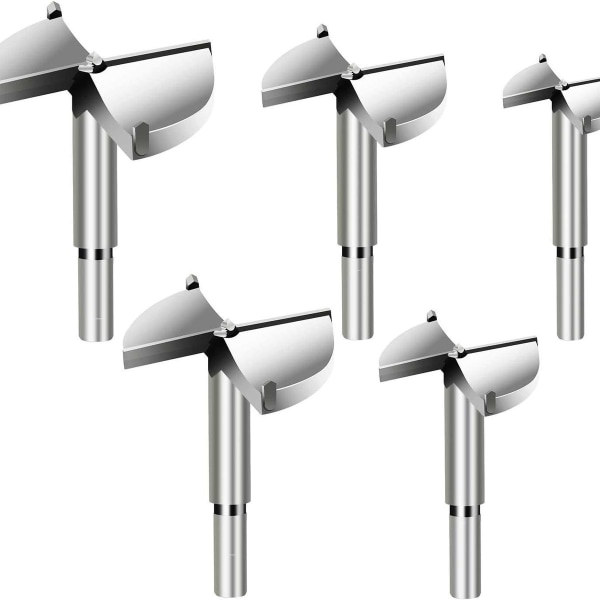 5 stk. Forstner træbor Diameter 35/40/45/50/60mm Karbid Forsænket bor KLB