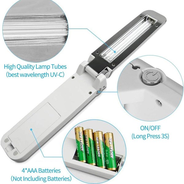UV-lampe, bærbar UV-lampe, UV-lampeeffekt op til 99%, UV-mobiltelefonrenser, KLB