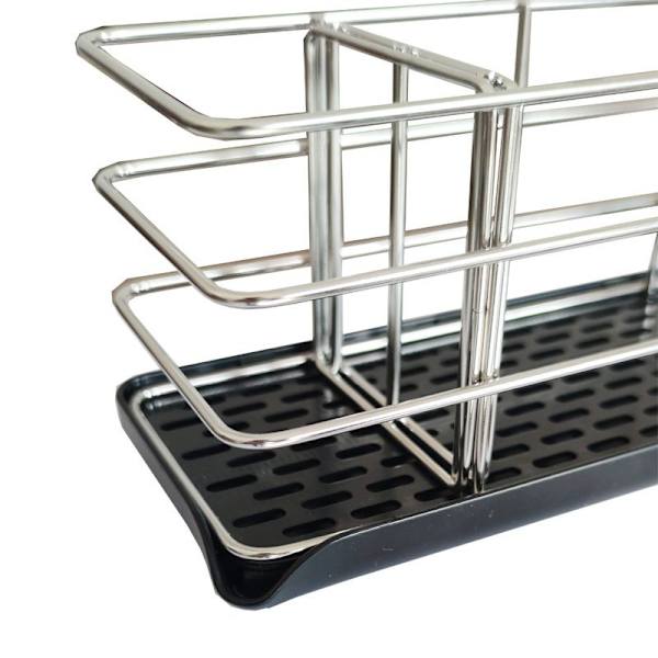 20*8,5*10cm Kjøkken Rustfritt Stål Rengjøring Oppvaskhylle, Spisepinner Avløpskurv, Svampestativ, Vask Benkeplate Hylle