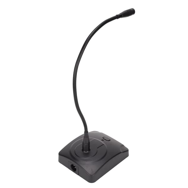 Gooseneck-mikrofon med ledning, justerbar, sort, til skrivebordsmøder, KLB
