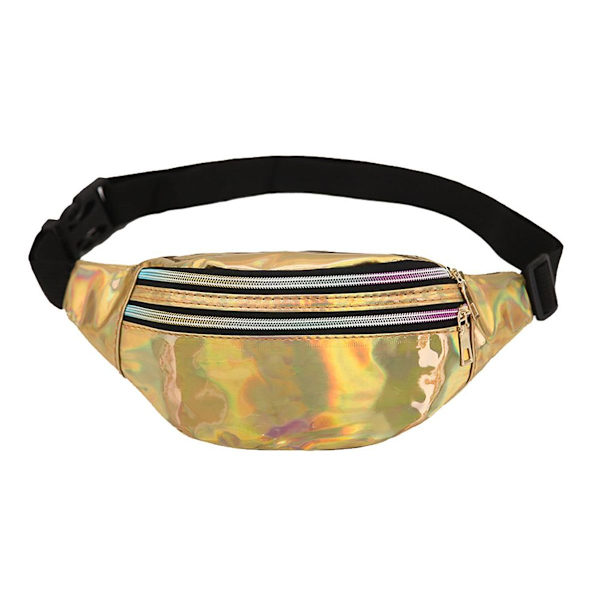 Bältesväskor för kvinnor Festival Party Rave Shiny Gold Fanny Pack