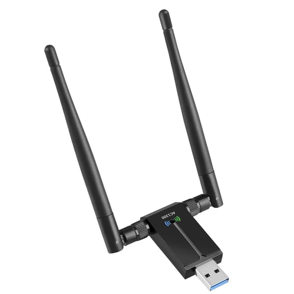 Langaton USB WiFi -sovitin PC:lle - 802.11AC 1200 Mbps Dual 5 Dbi