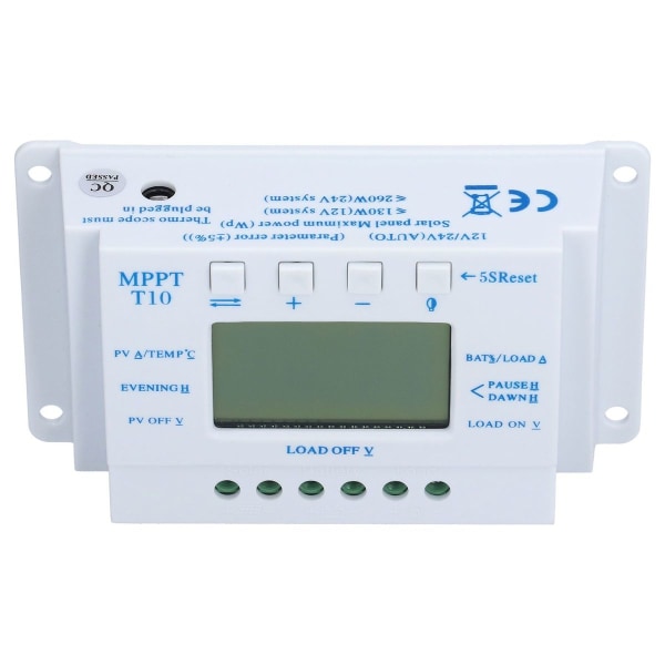 10A 12/24V MPPT PWM solar ladekontroller med LCD KLB