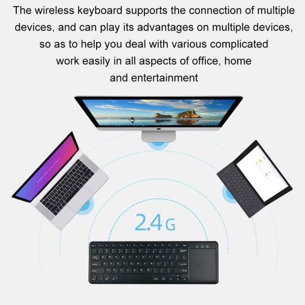 Touch Keyboard 2.4G USB Tangentbord Trådlöst tangentbord USB med USB mottagare för