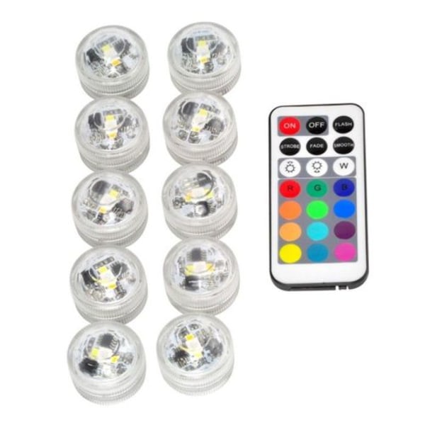 Undervandslys Mini Lys RGB Multi Farvet Dambelysning