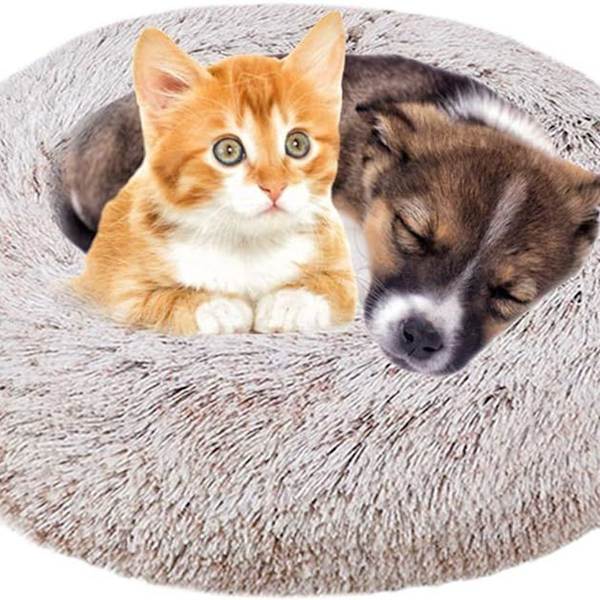 Rund kurv til hunde og katte, blød og komfortabel seng KLB