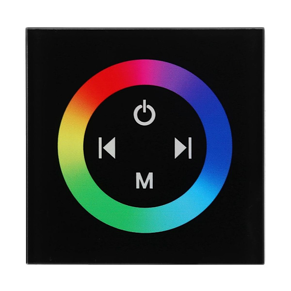 Seinään asennettava värikäs RGB LED -kosketuspaneelin ohjainhimmennin KLB
