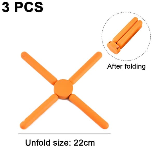 Foldbare silikoneunderlag skridsikre sammenklappelige kompakte orange