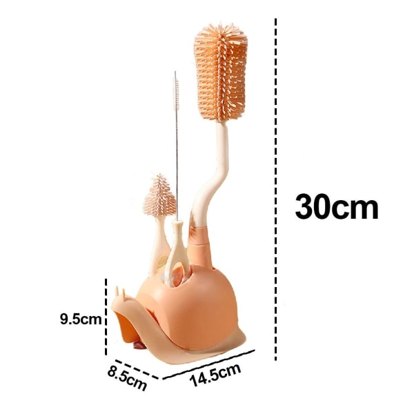 Babyflaskebørste Rengjøringssett for Vannflasker med Langt Håndtak Gult KLB