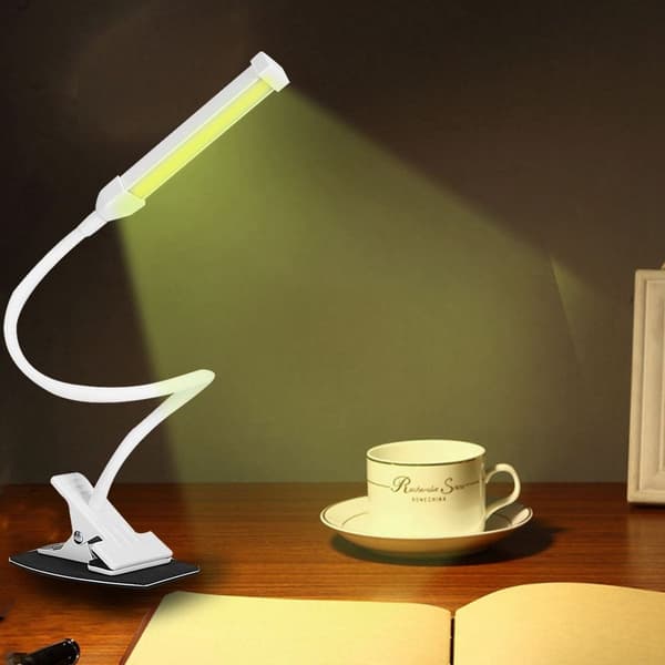 Modern vit USB LED skrivbordslampa med klämma KLB