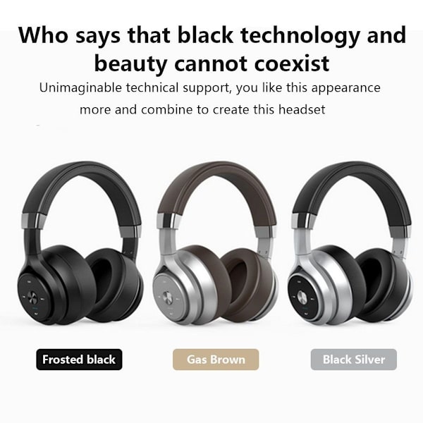 Aktiva brusreducerande Bluetooth-hörlurar över svart