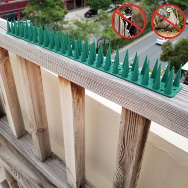 12 stk fugleavvisende pigger i plast for anti-klatrepigger (grønn)