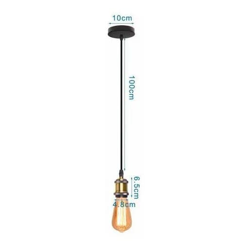 Metal pendellampe E27 retro industriel bronze Stue Soveværelse