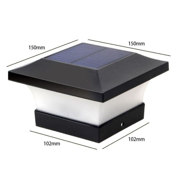 Solar LED vandtæt udendørs søjlehættelys Havebelysning (varmt lys)