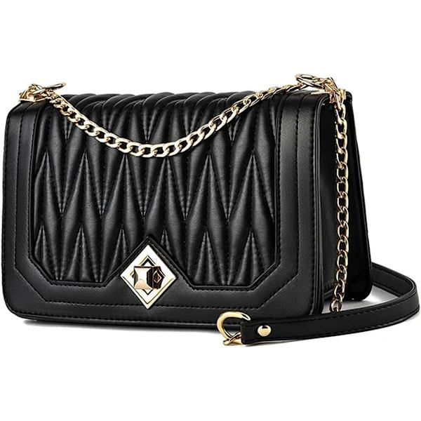 Dam axelväska, liten kedjeaxelremsväska crossbody väska, lingge