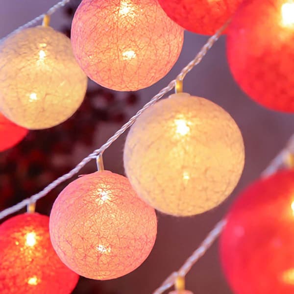 Fargede lys LED plastball jul nyttår KLB