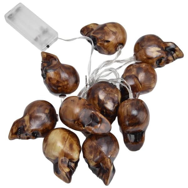 LED-skalleljus, 10 LED-lampor, skrämmande verklighetstrogna, batteridrivna KLB
