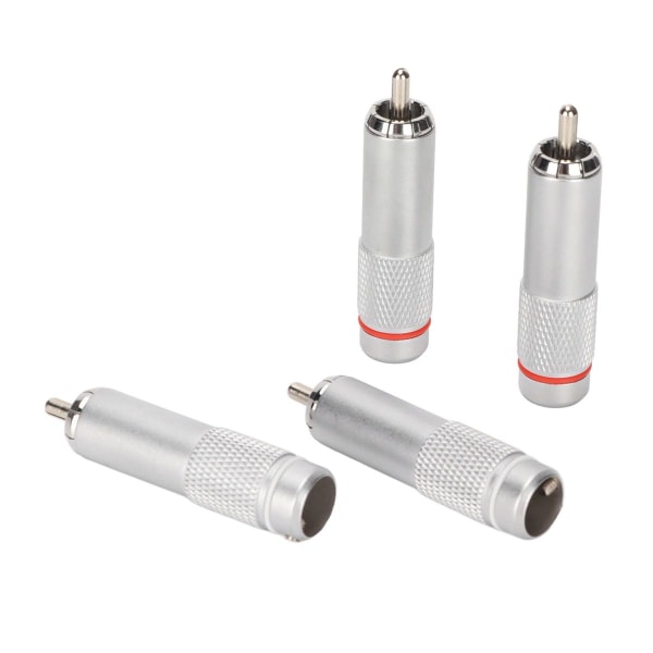 4 stk DIY RCA lydstik Forkromet lavt tabssvejsning KLB