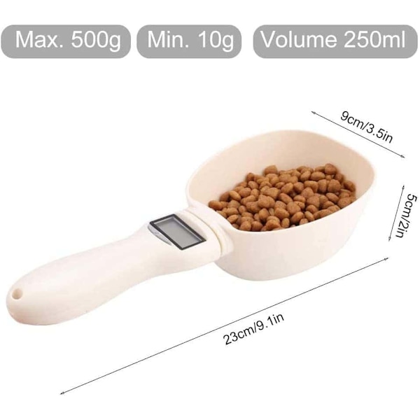 Digital husdjursmatsked med LCD-display Elektronisk exakt matsked för hundar katter Fem enheter g/Ml/Cup/FL/Oz
