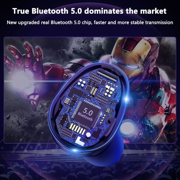 TWS Bluetooth 5.0 -nappikuulokkeet True Wireless Stereo Headphones Black