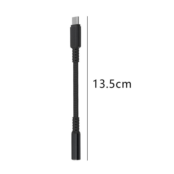 USB Type C til 3,5 mm Hovedtelefonstik Adapter 2 Pack USB Sort