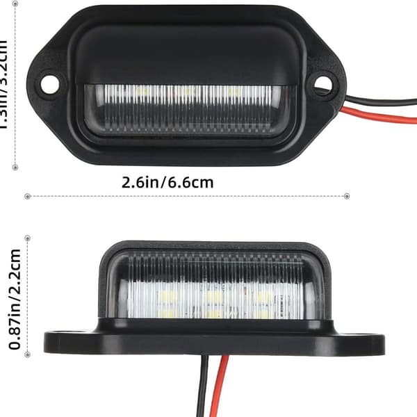 PCS LED Nummerpladelys Vandtæt 6 SMD LED Baglygter Nummerpladelys