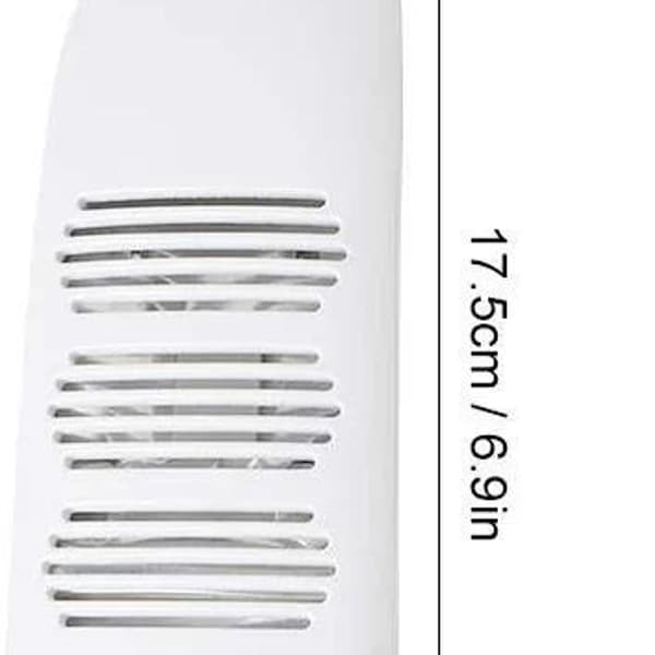 Bærbar skotørker med USB-ladekabel og timer (hvit)