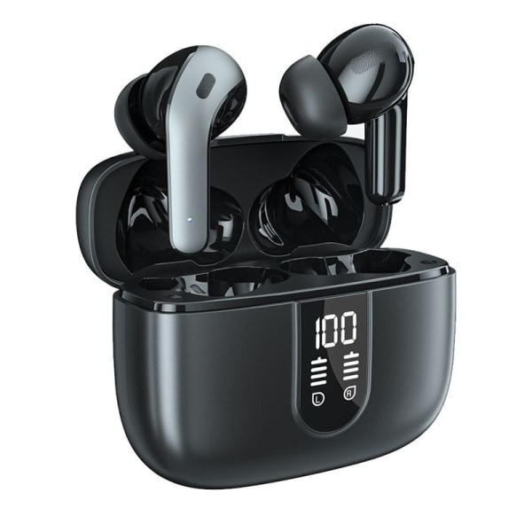 Bluetooth høretelefoner i øret, trådløse høretelefoner med HiFi sort