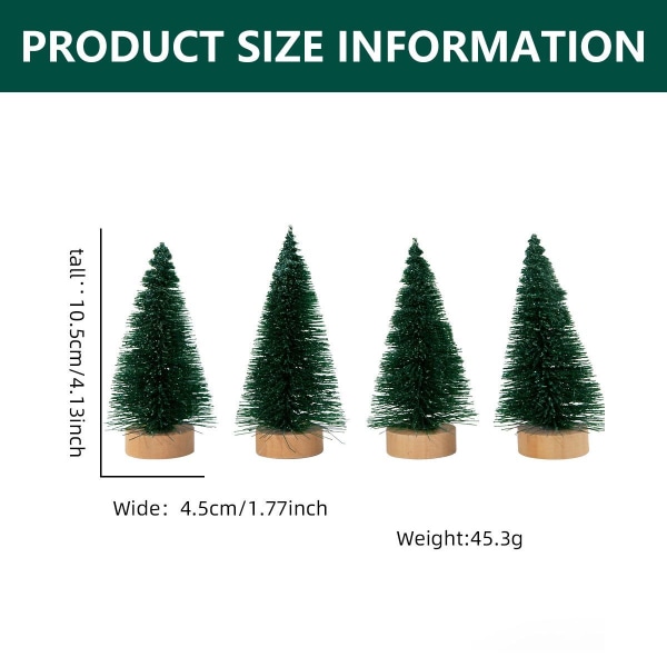 Mini kunstige juletræer med træbund Grøn KLB