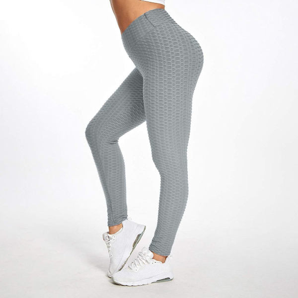 Berømte leggings, kvinners rumpe løftende yogabukser høye 01 grå KLB