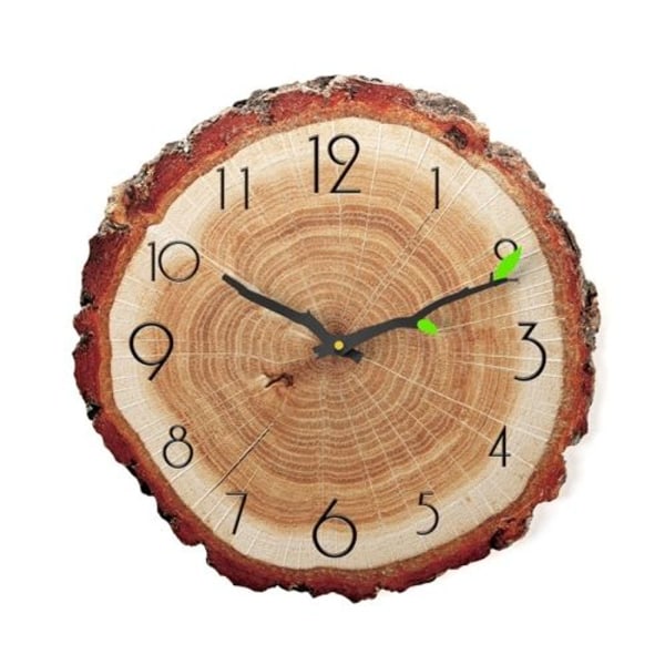 12 tums årsring av träkorn kvarts Silent Clock Väggklocka-MW021-12 (28x30cm)