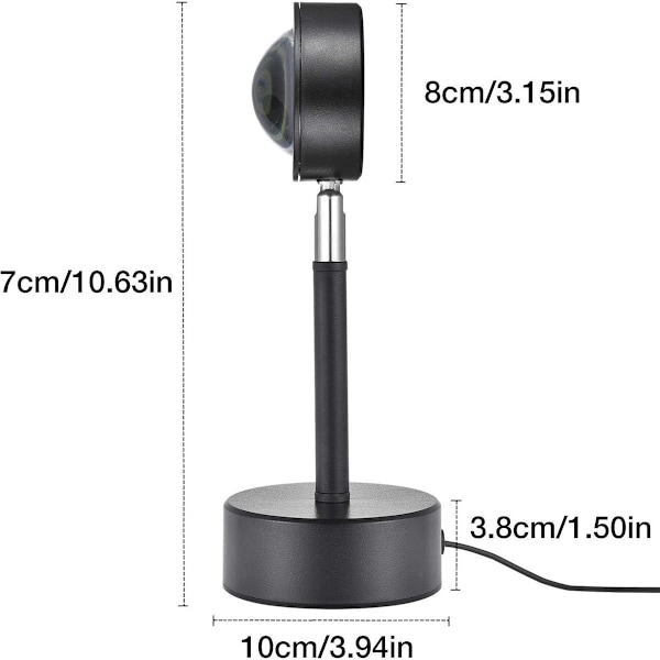 Solnedgangsprojeksjonslampe, solnedgangsprojeksjonsgulvlampe, KLB