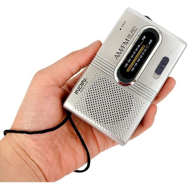 Mini Radio Bærbar BC-R21 Lommeradio med Bærestrop AM FM Teleskopisk
