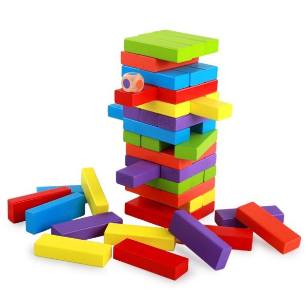 Lewo Classic Building Blocks Stacking Games för barn Roliga familjespel Barnspel 48 KLB