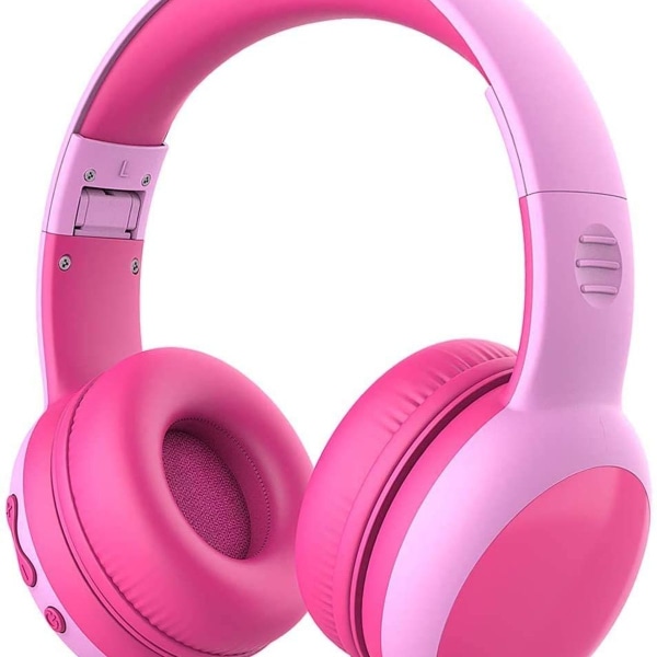 Bluetooth-headset for barn med mikrofoner rosa