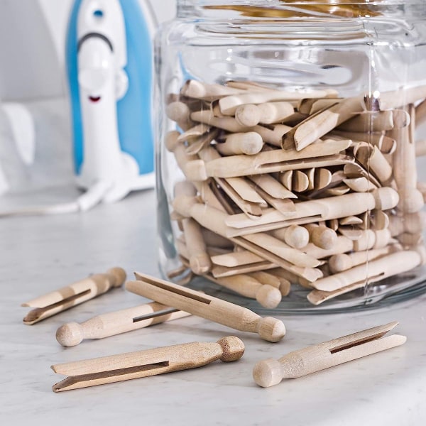 Round head wooden clothespins 11cm long Bag of 100 storm nails round head clips