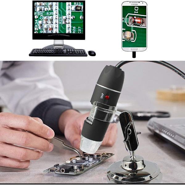 USB-digitaalinen mikroskooppi, Bysameyee kädessä pidettävä 40X-1000X suurennosendoskooppi, 8