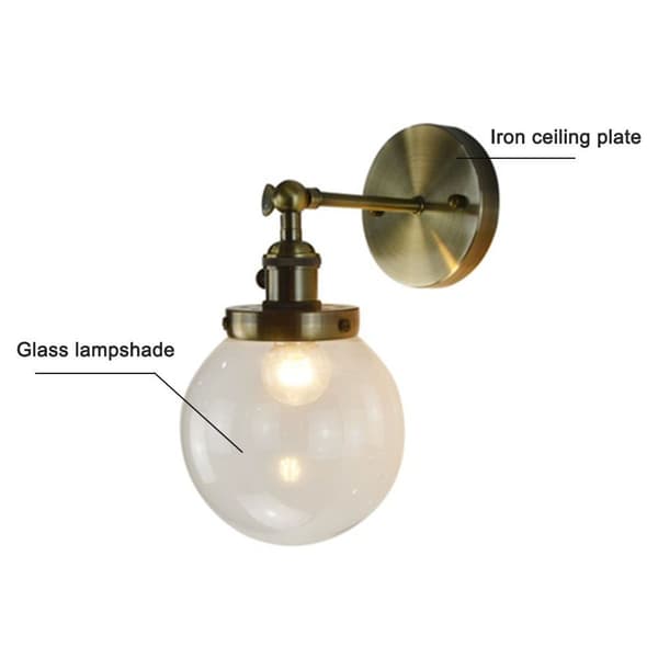 Modern rund klar glas väggbelysning vägglampor brons KLB