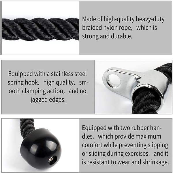 Nylon triceps rep, svart, 90 cm