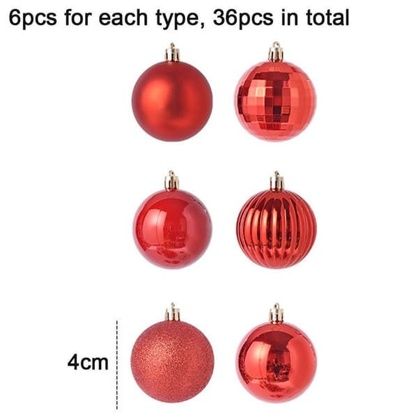 Juldekorationer, röda julgranskuleornament KLB