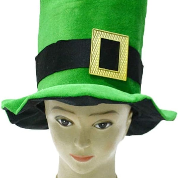 St. Patrick's Shamrock Top Hat Grön Flanell Top Hat för Män Kvinnor Lrish KLB