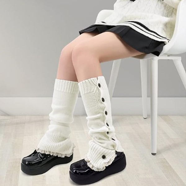 Beinvarmere Kawaii Beinvarmere Y2K Harajuku Beinvarmere for Jenter Kvinner Hvit KLB