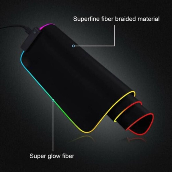 REAWUL RGB Gaming Mouse Pad Large - 7 LED-färger 14 ljuslägen Gaming