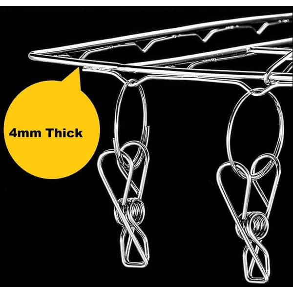 Sock Drying Rack, Hanging Laundry Drying Rack med 40 vindtäta rostfria klämmor för strumpor, underkläder, kläder, handdukar KLB