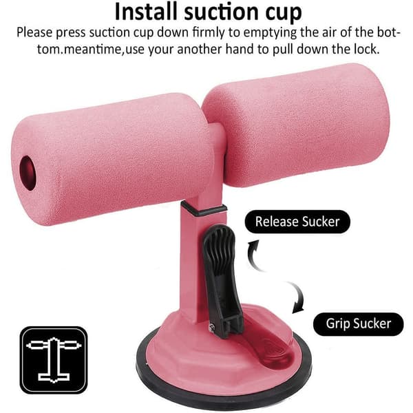 Bærbar Sit-Up Stang, Multifunktionel Justerbar Sit-Up Stang, Sit-Up Pink
