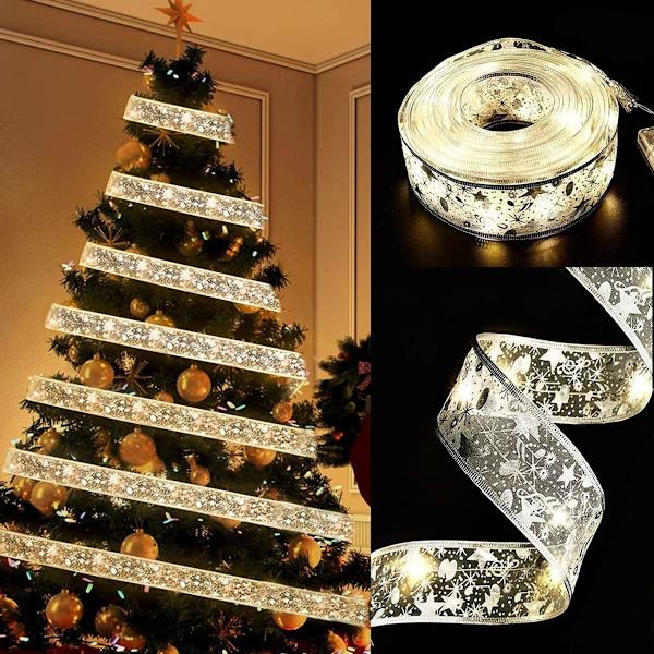 5m 50 LED Silver Bow String Lights Julgransbelysning för inomhus KLB