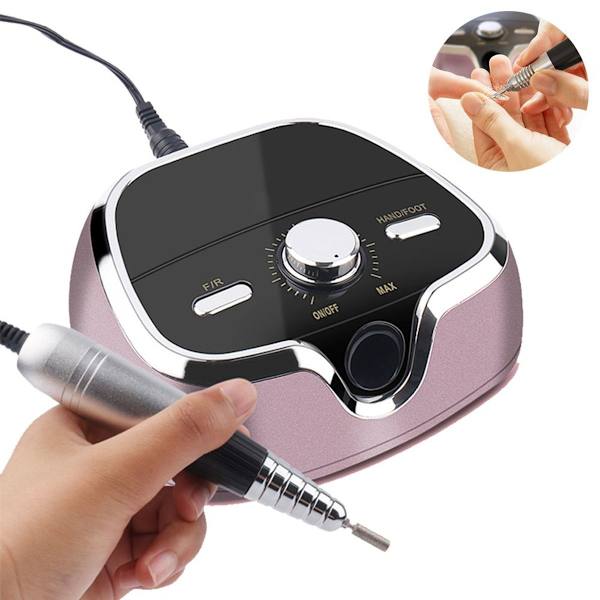 Elektrisk nagelfil 35 000 varv/min för gelnaglar, gör-det-själv-manikyr-pedikyrsats med 6 tillbehör KLB